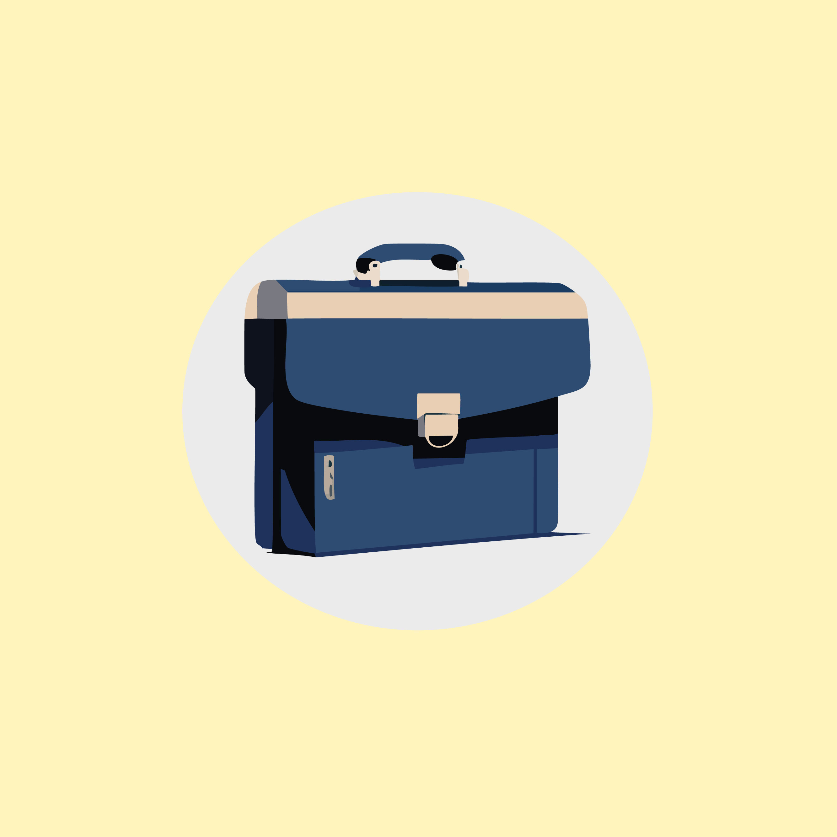 Illustration of a briefcase depicting the concept of employment and skills