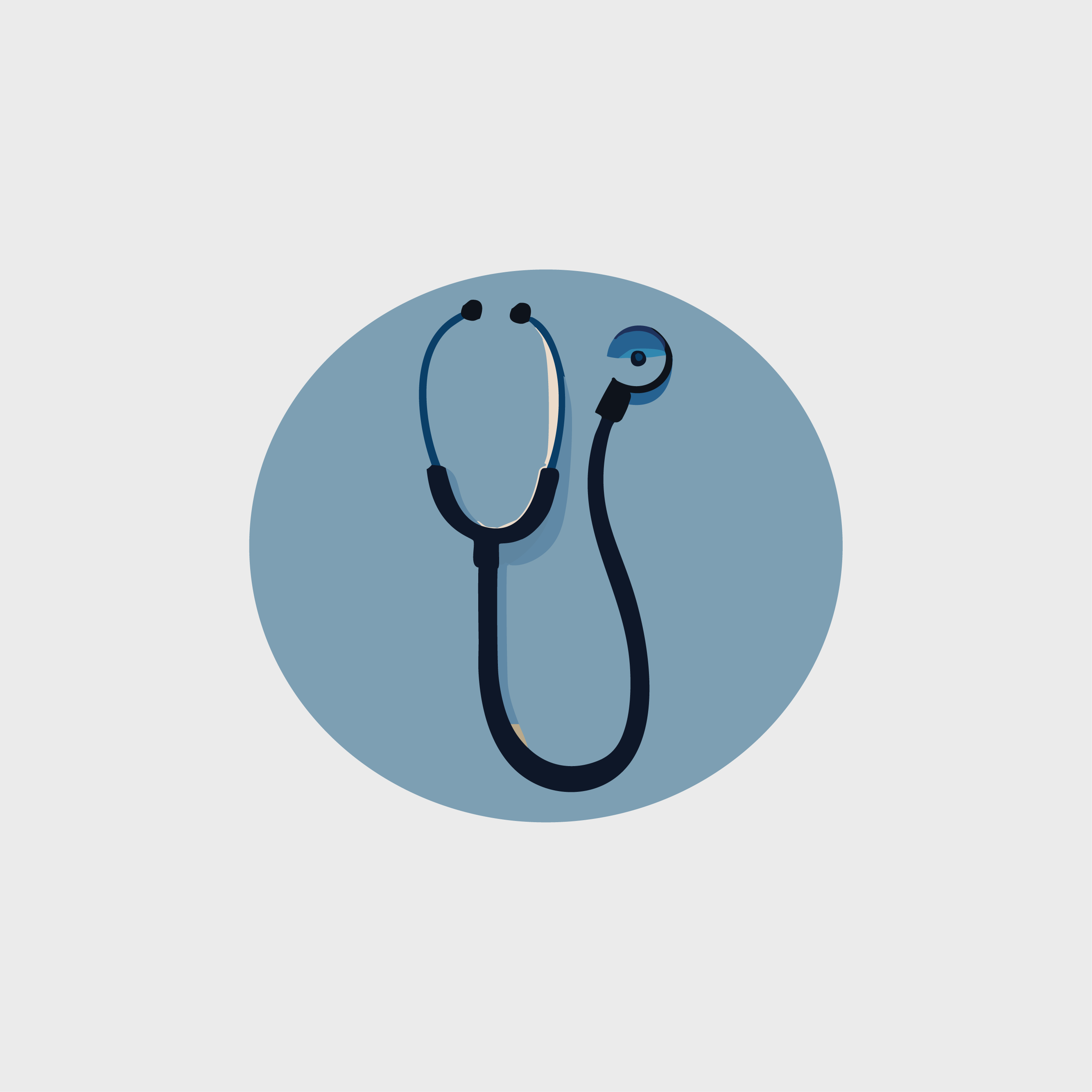 Illustration of a stethoscope depicting the concept of health